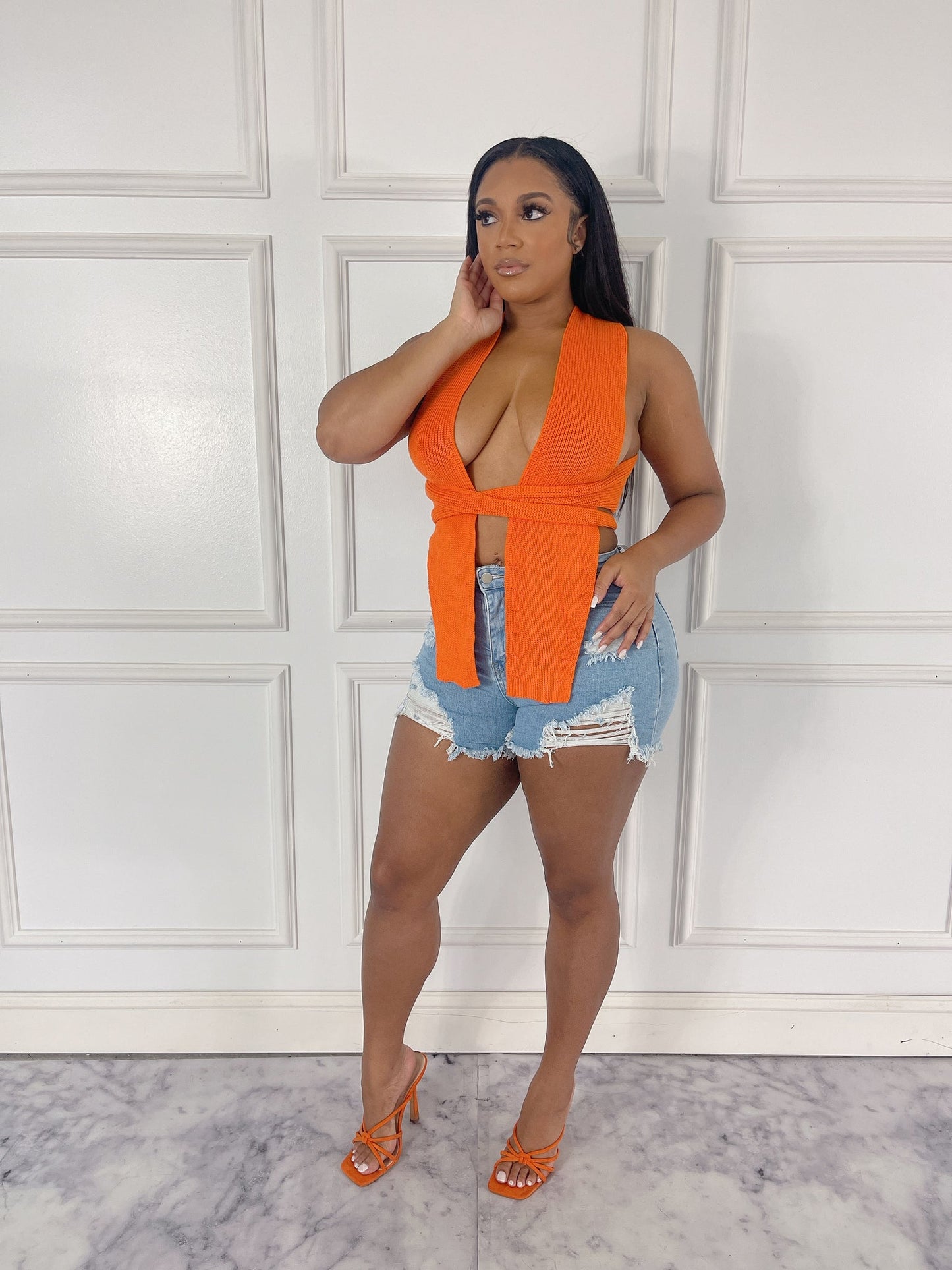 Knit Wrap Top